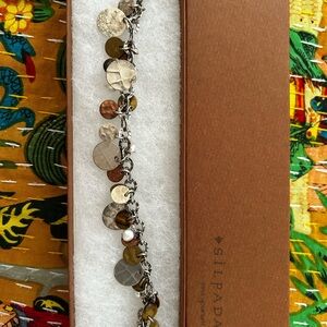 Silpada Silver and Gold Charm Bracelet - gift box included